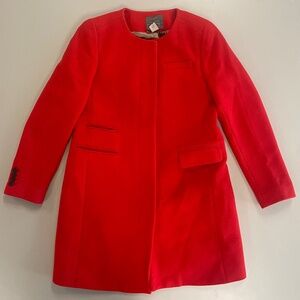 JCrew Double Cloth Red Wool Coat